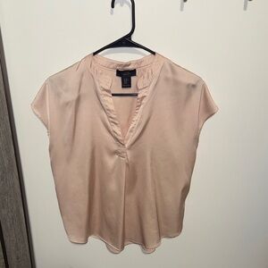 RACHEL Rachel Roy Blush Notch V-Neck Cap Sleeve Blouse